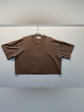 Joah Brown Boxy Crew Neck Tee Toast one size